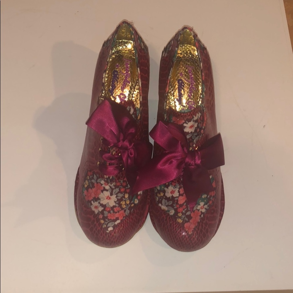 Red Irregular Choice Pumps